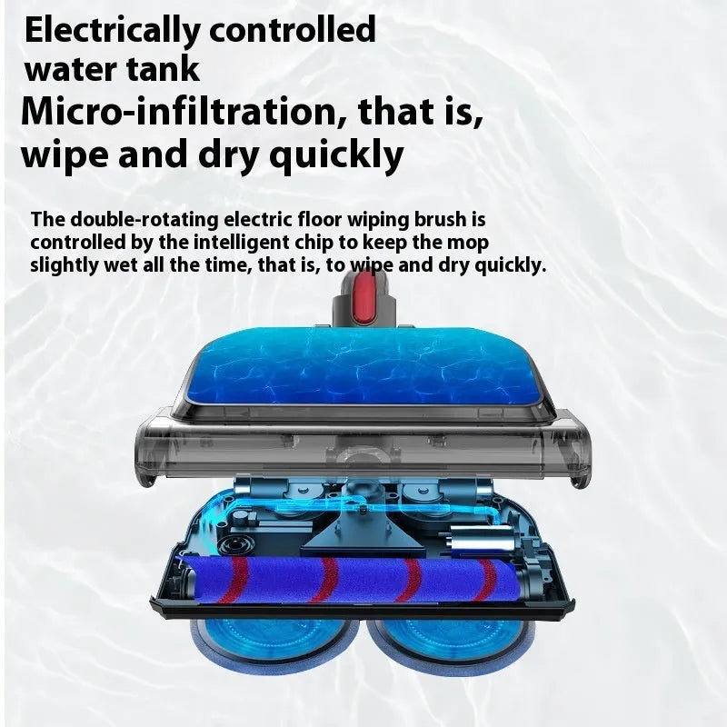 Electric mop head floor brush accessory for vacuum cleaner with 50W power and three-in-one function