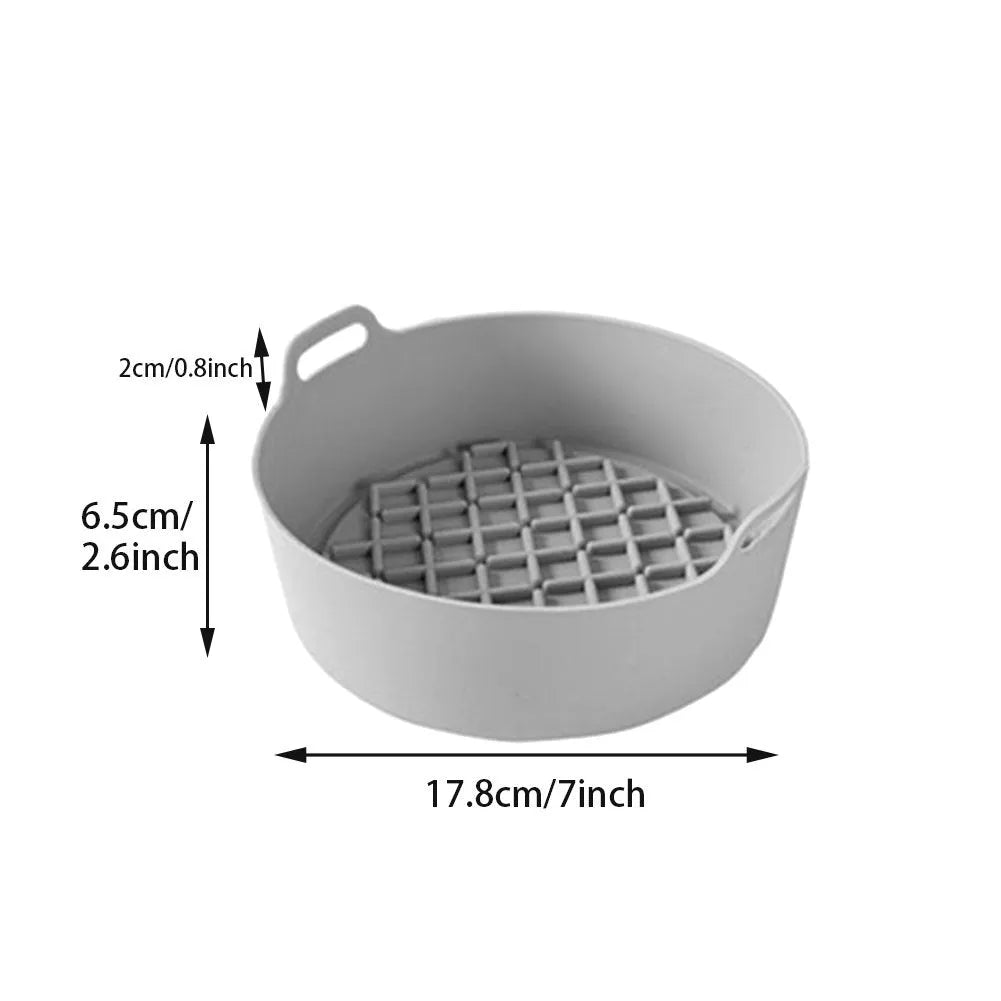 Reusable round silicone liner for air fryer 19cm nonstick BPA free dishwasher safe grey