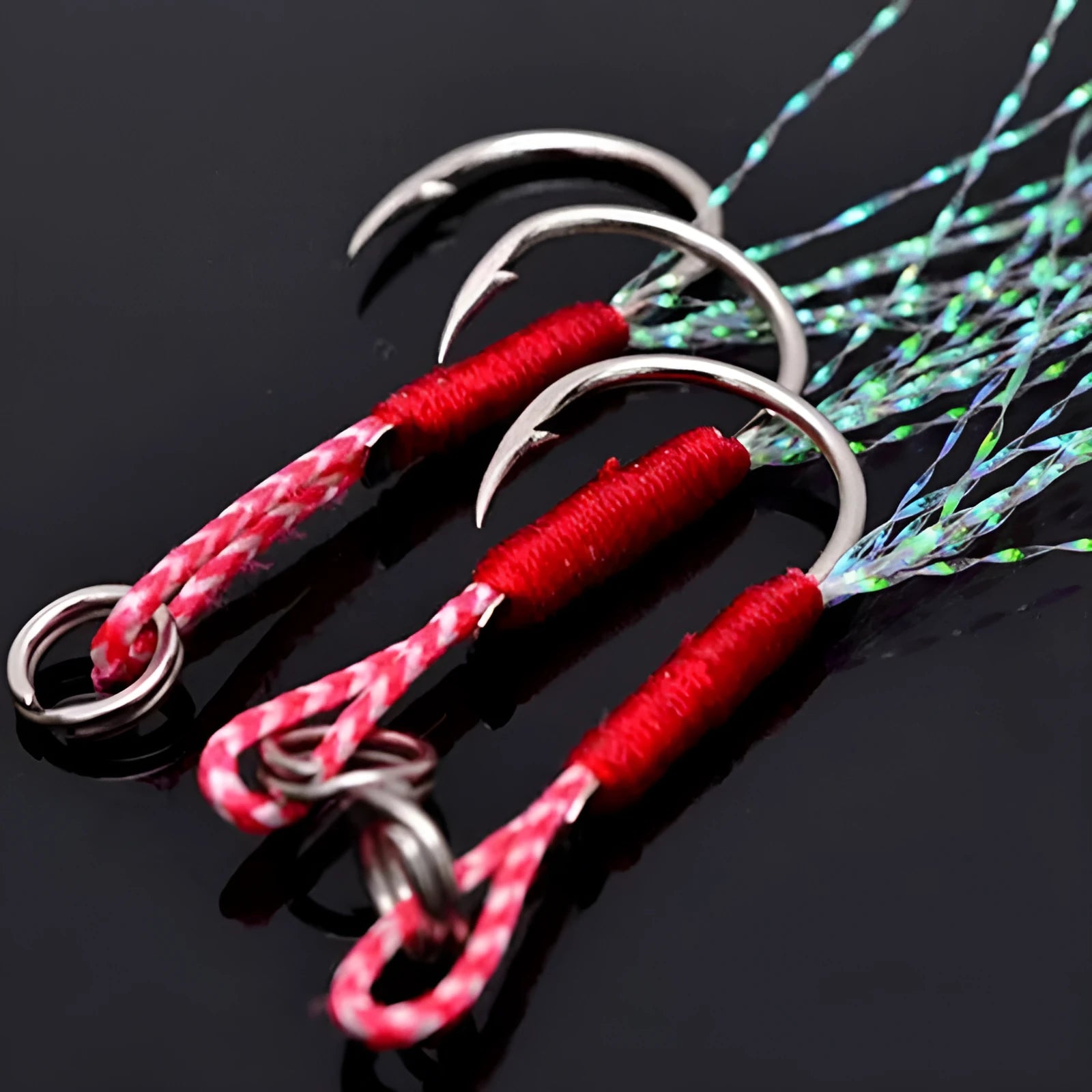 Bright wire iron plate fishing hooks in six sizes for boat and sea fishing applications