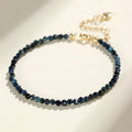 Blue tourmaline beaded bracelet with 3mm gemstone beads and spacer detailing