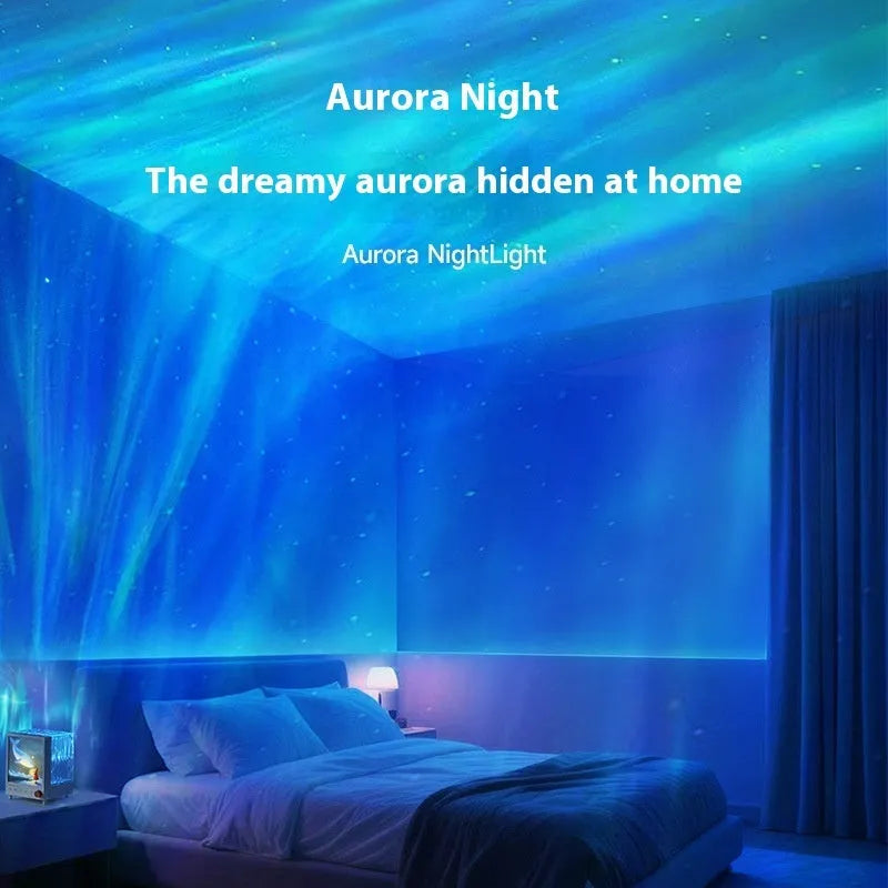 Aurora treasure box atmosphere projection lamp with Star Sea Whale light theme and Bluetooth speaker.
