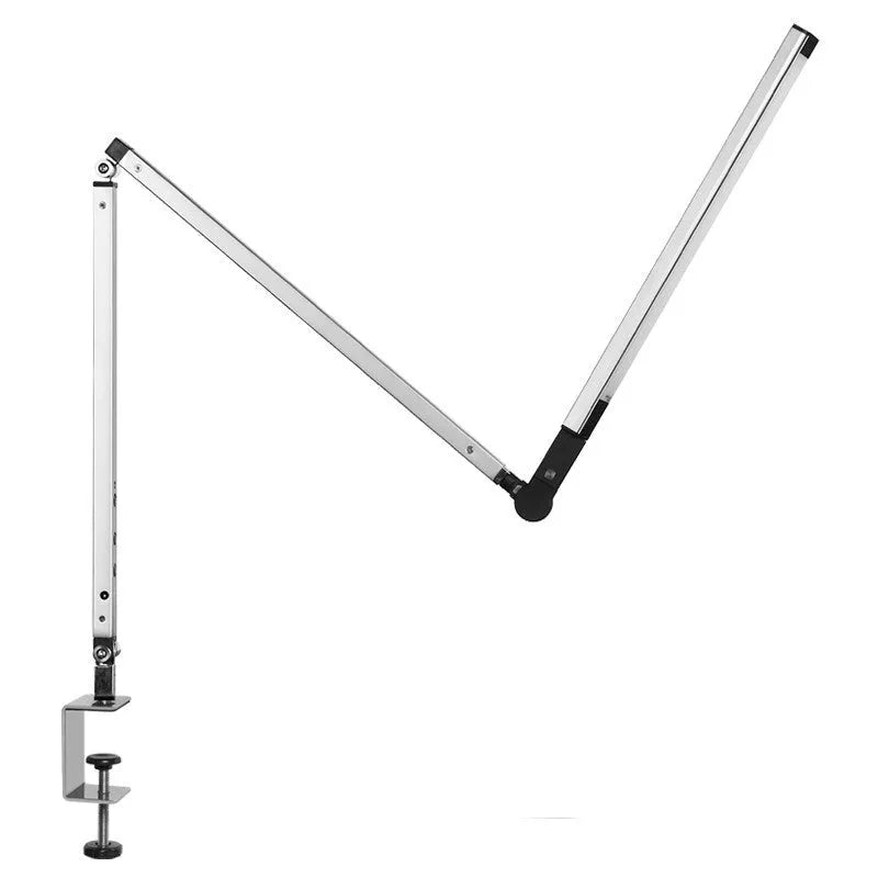 Aluminium clip-on LED desk lamp with remote control in black, silver, blue, or gold finish