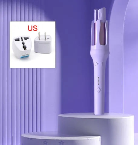 Automatic hair curler with 32mm ceramic-coated barrel in white colour variant with pink accents