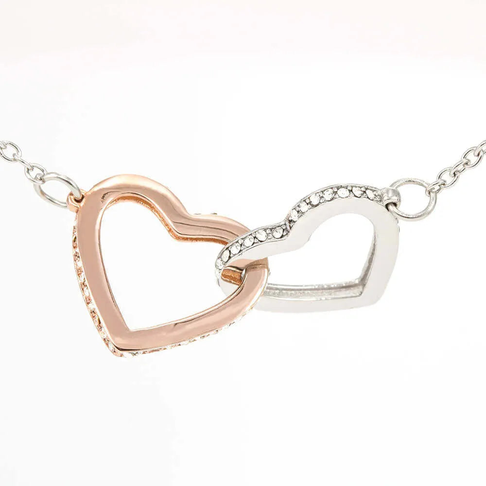Double heart necklace personalised two-colour copper pendant with heart shape love motif