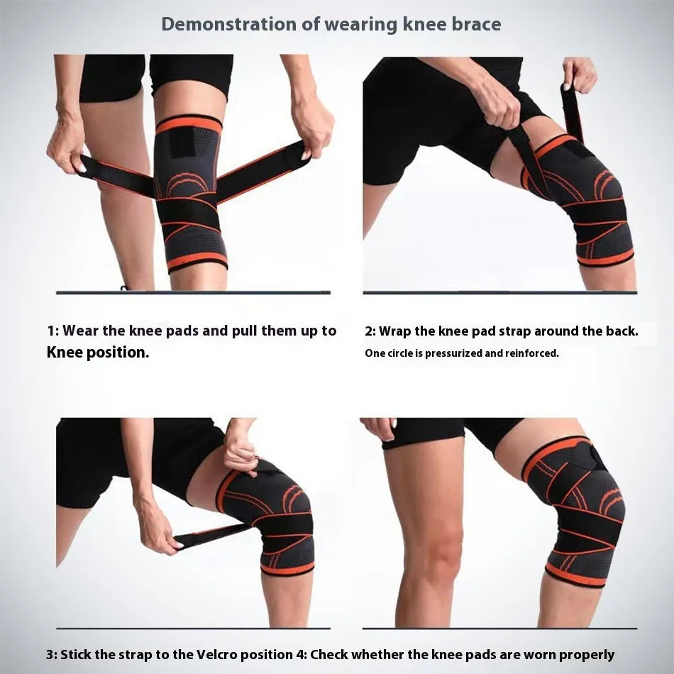 Non-slip nylon knee pads for sports protection in multiple colours on a neutral background.
