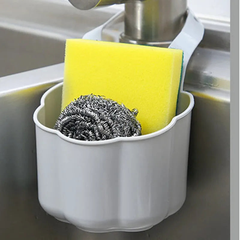 Nordic style plastic drain basket for kitchen sink in dark blue, grey, or pink colours