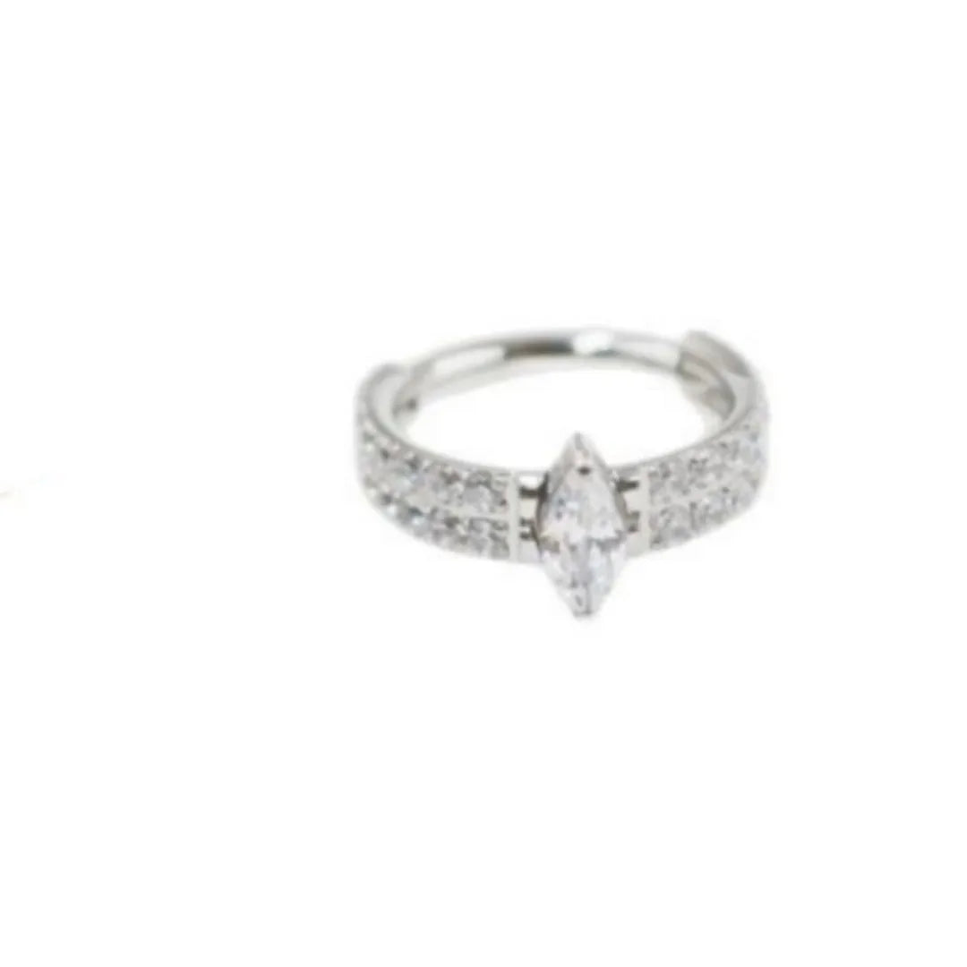 Gold and silver titanium steel heart-shaped earrings with zircon stones measuring 1.2x8mm