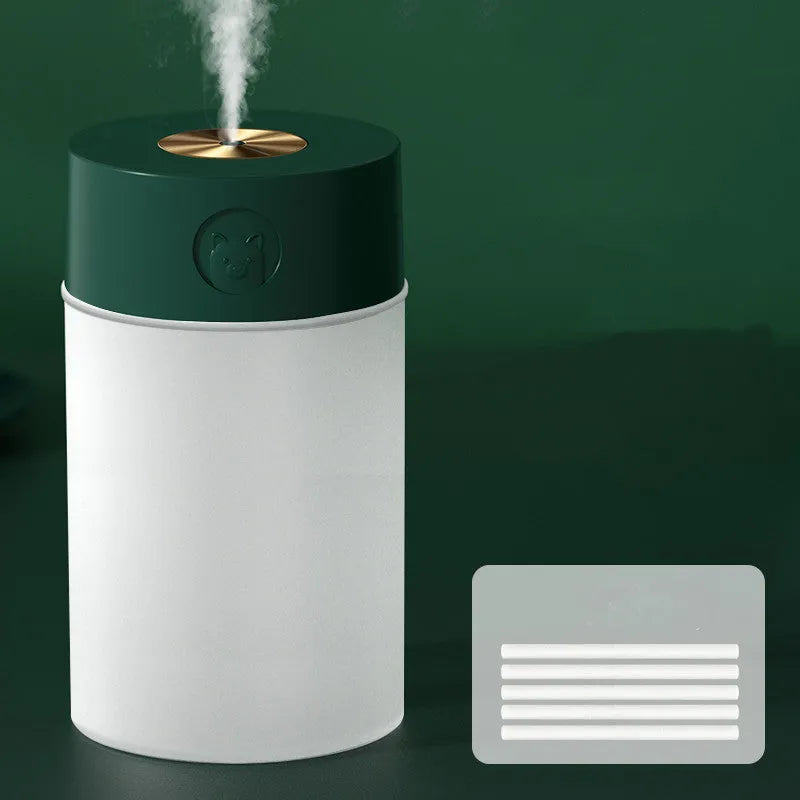 Simple humidifier 1.2L double jet USB white bear version with Type-C cable on desk