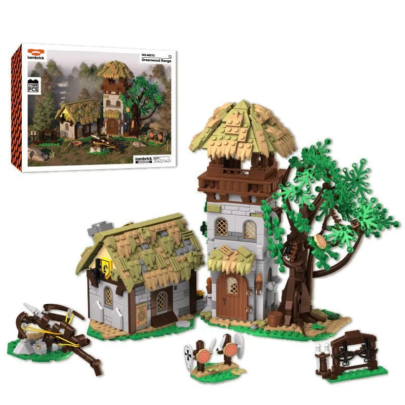 I Am Brick Castle Holy Spirit Knight Fort 40212 building blocks green forest training ground desktop ornament ABS plastic
