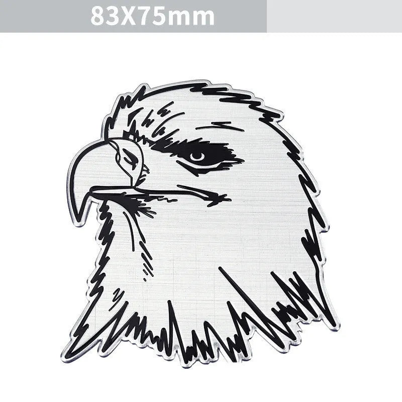 Aluminium car body sticker with embossed animal design for vehicle exterior customisation