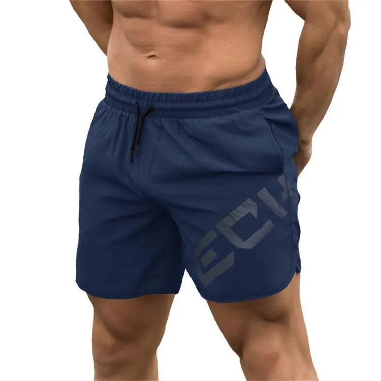 Men's black knee-length running shorts with elastic waistband for summer training