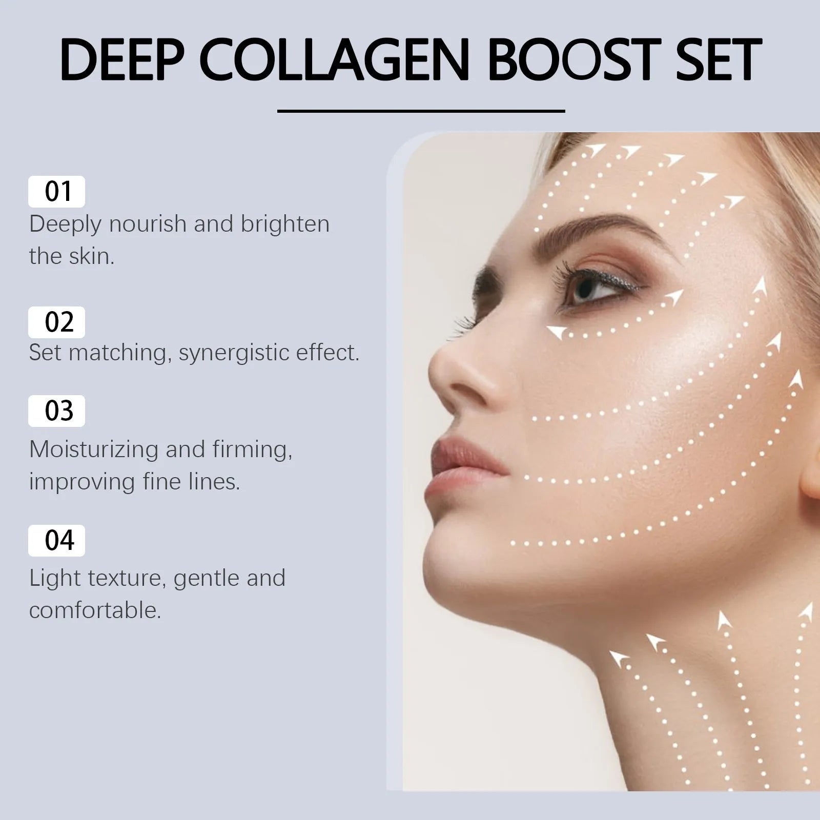 Single collagen facial sheet mask with 30ml moisturising essence bottle