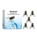 Five small square soft fishing baits in a box, biomimetic insect design, measuring 1.5cm.