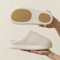 Elderly non-slip cotton slippers in light gray for men and women indoor use