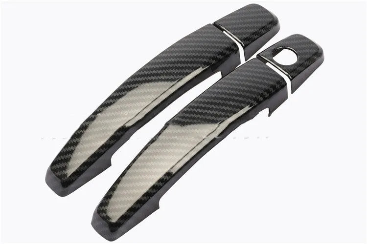 Carbon fibre pattern door handle cover for Opel Vauxhall Astra H and J models 2004 to 2015.