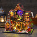 Hand-assembled 3D wooden puzzle model Magic Forest with LED light, 26.5x19.5x27cm, colour box packaging