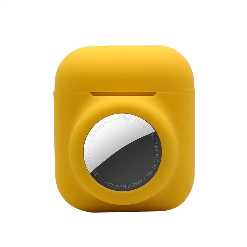 Silicone AirTag protective sleeve with flip cover in various colour options