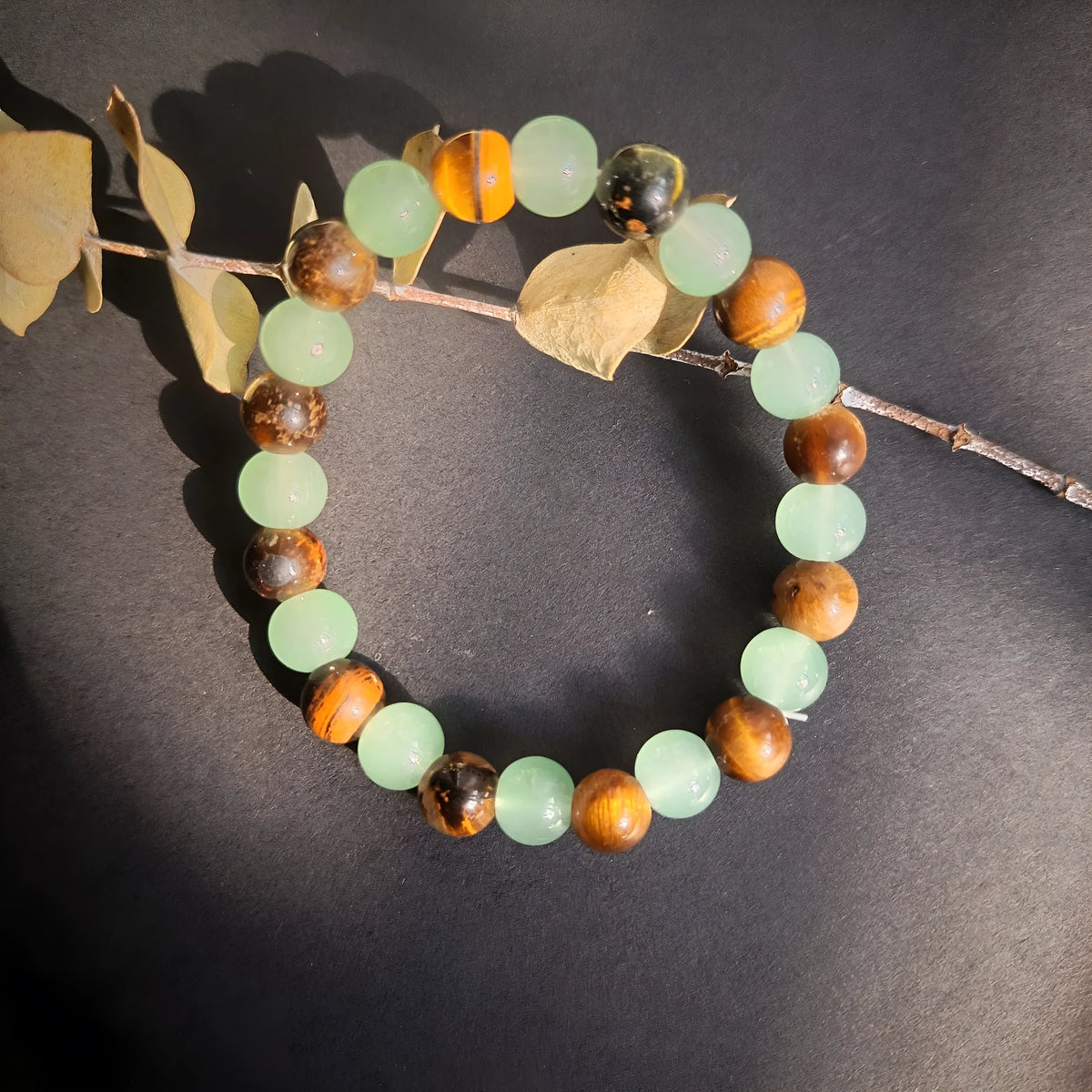 Fashion Universal Tiger Eye Bracelet unisex casual geometric glass crystal bracelet natural colour