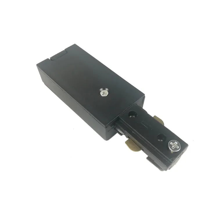 Three-wire LED track spotlight in black finish, 180x180mm, with PC and copper construction on a ceiling track