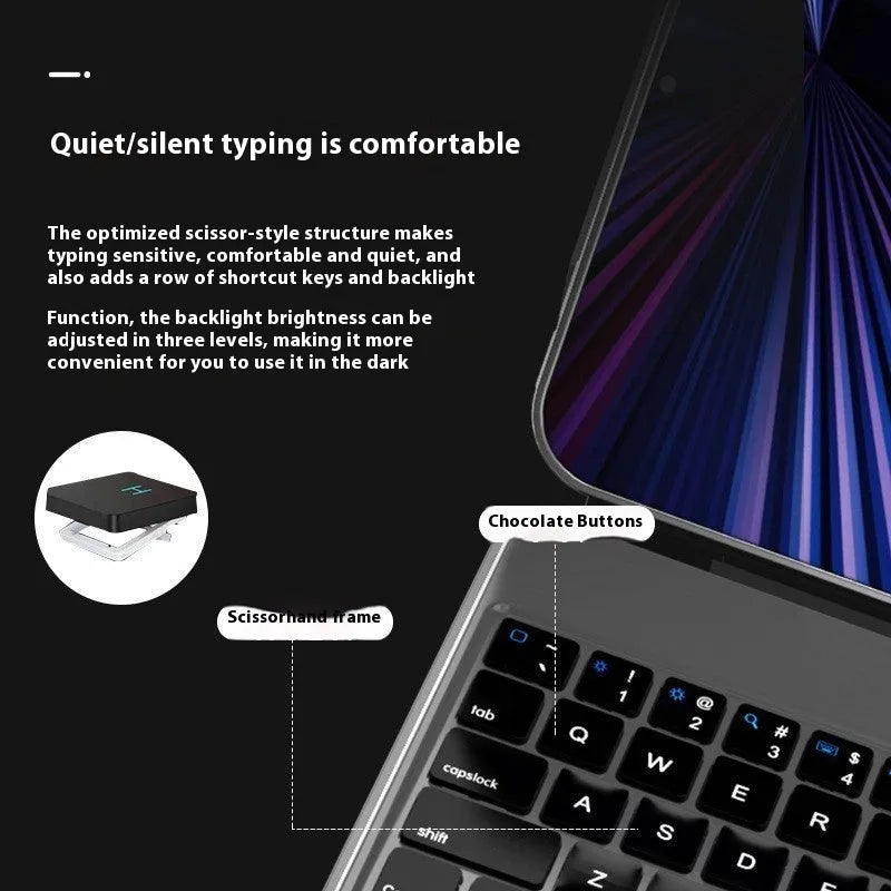 11-inch magnetic Bluetooth keyboard case for iPad in black, white, pink, purple, and blue colour options.