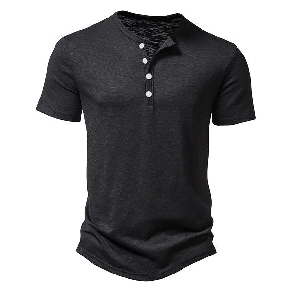 Men's casual solid colour slim-fit short sleeve t-shirt in polyester, colour option shown