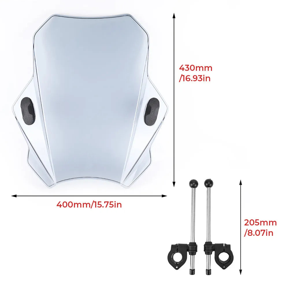 General street car diversion windshield motorcycle windshield glass 40x40x10 cm black