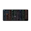 Large office mouse mat with printed English computer shortcut keys on natural rubber base