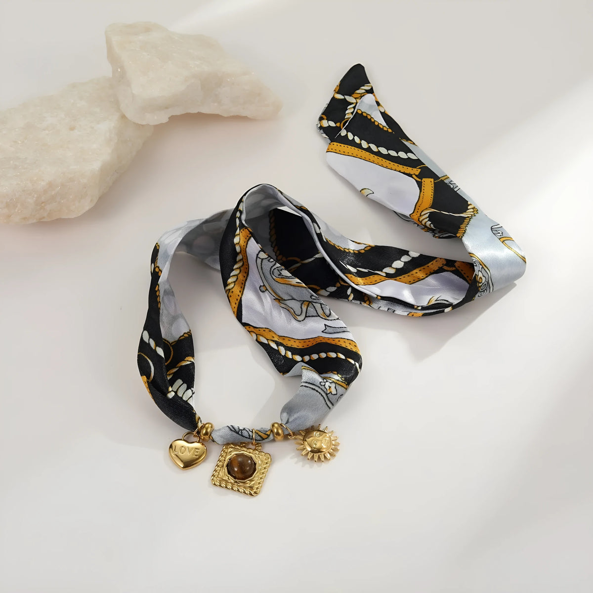 Women's European style scarf series stainless steel necklace with 18K electroplating, regular chain, yellow colour