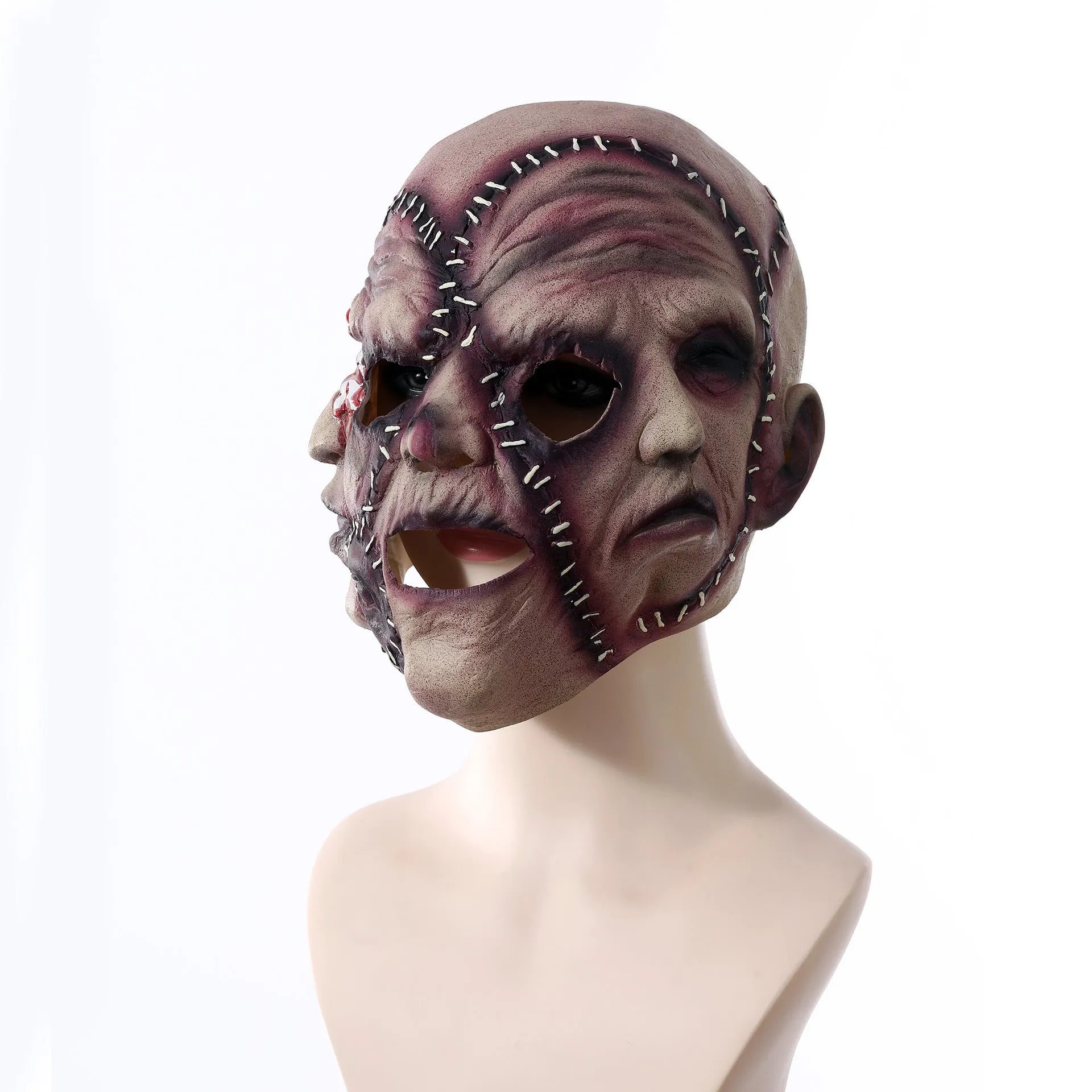 Three-sided grimace horror Halloween mask made from natural latex