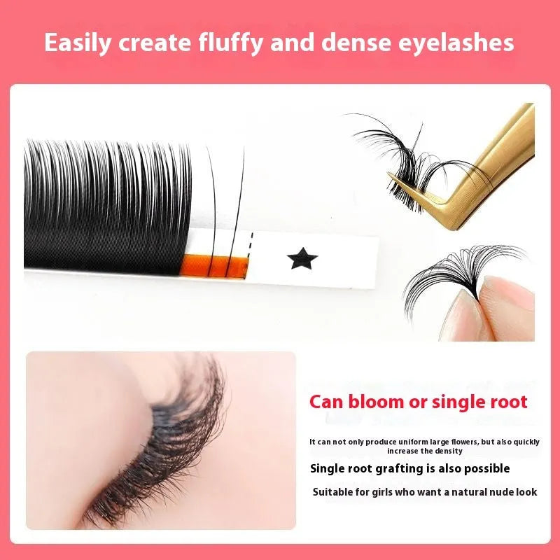 16-row dense false eyelashes made from mink hair with matte round wool finish
