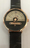Men's gold and silver 40mm sports quartz watch with leather or steel strap