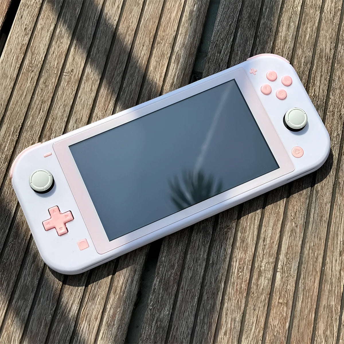 Switch Lite replacement shell kit in ABS PC with front and rear case, tempered film, and button set, 231x104x30mm