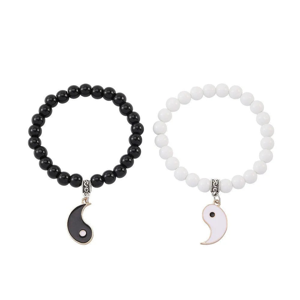 Eight-diagram-shaped alloy bracelet with electroplated metallic finish