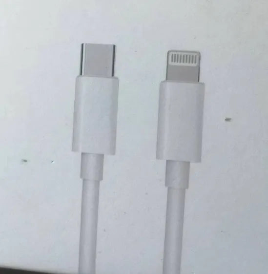 White 20W PD British standard mobile phone charger with Type-C fast charging cable