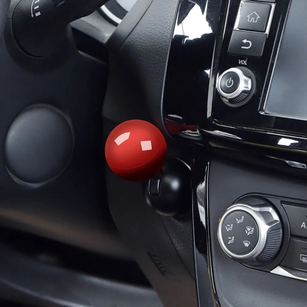 All-metal ball rod car start button cover in red, blue, green, yellow, alloy and plastic options