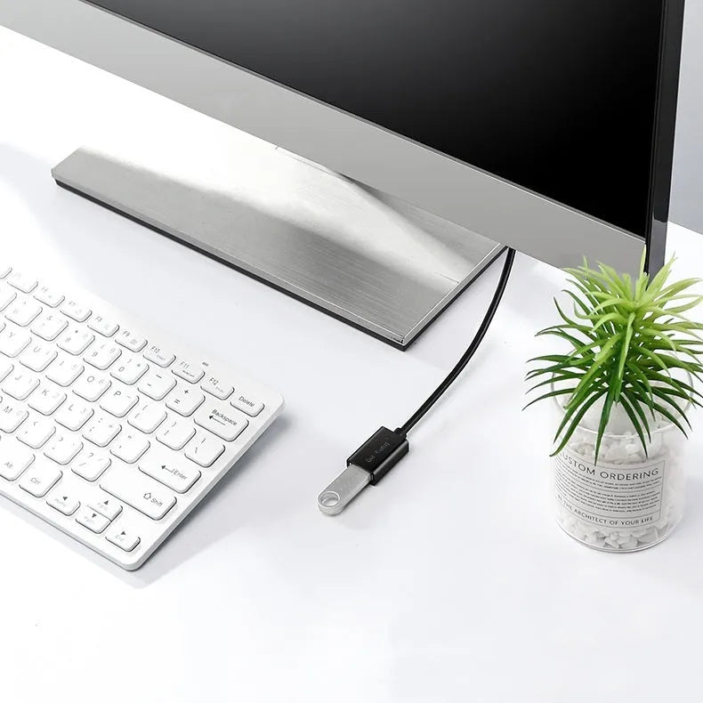 Black USB 3.0 and 2.0 male to female extension cable showing connector details and length options