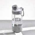 Grey heat-resistant plastic drinking cup with straw in 1000ml capacity