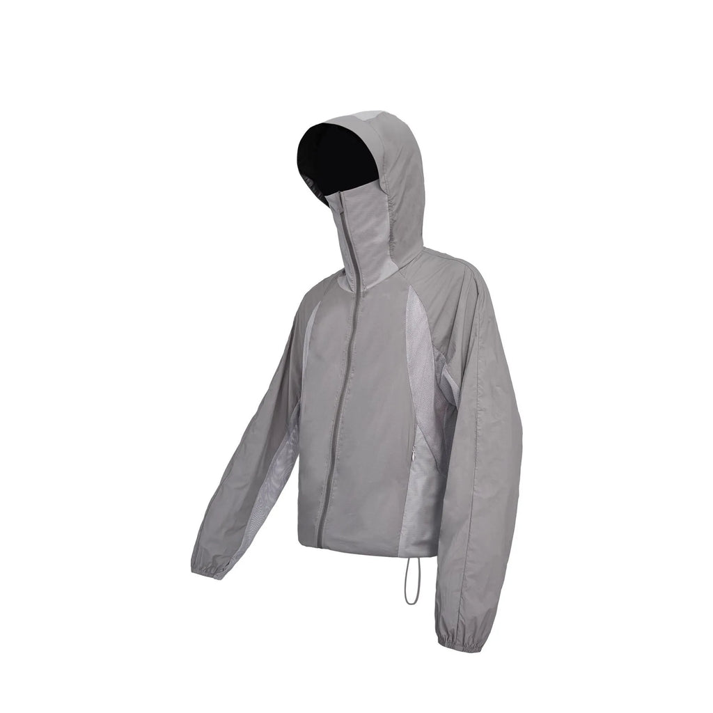Mesh stitching thin UV protection sun protective clothes in desert brown, light grey, red, and blue colours