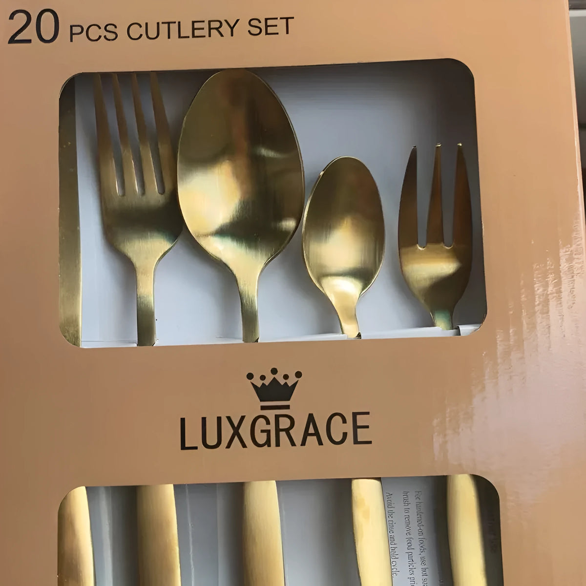20-piece stainless steel mirror polish cutlery set with knives forks and spoons