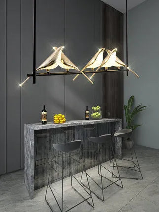 Modern aluminium alloy and iron chandelier ceiling light with adjustable suspension.