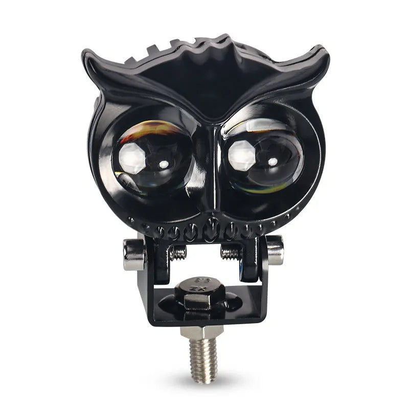 Motorcycle owl lens two colour spotlight LED auxiliary light white amber aluminium alloy compact