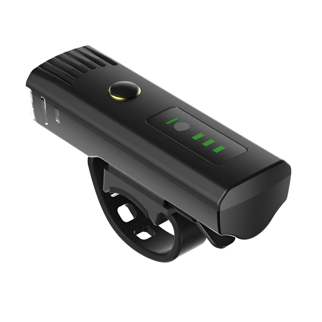 LED bike lights set black colour with front and rear lights USB rechargeable 1500 mAh battery
