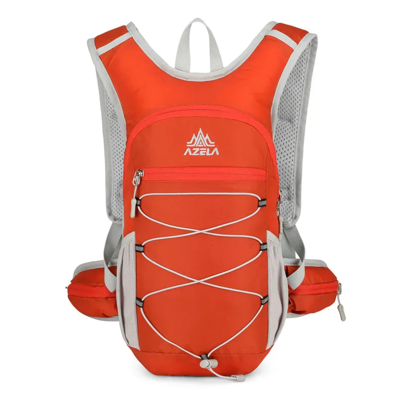 AZELA lightweight hydration backpack with breathable mesh back panel and bungee cord storage