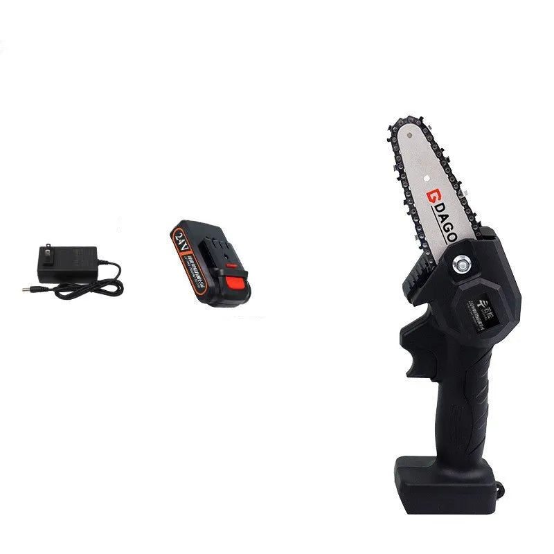 Wireless 6-inch lithium battery chain saw, EU Model 002, for garden pruning and wood cutting