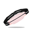 Lightweight waterproof running pouch in black with stretch fit and reflective strip for outdoor sports