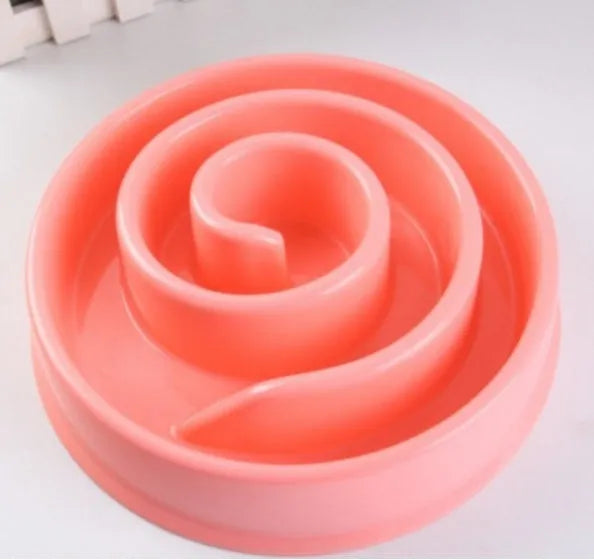 Anti-choke plastic dog bowl 20cm diameter, PP material, slow feeder for dogs, colour option shown