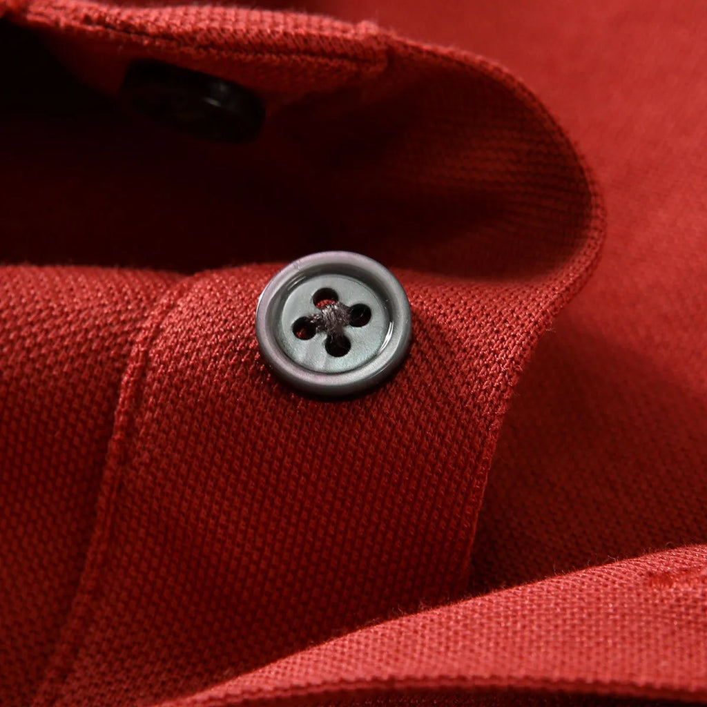 Pure cotton lapel short-sleeved T-shirt in mulberry silk cotton blend for business commute, available in multiple colours