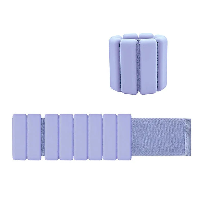 Silicone iron block weight-bearing bracelet with adjustable Velcro strap, 2 pounds per wrist, 29x7x1.5cm
