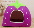 Cotton pet house cube nest with removable washable cover, hand-stitched strip, low railing, available in five sizes.