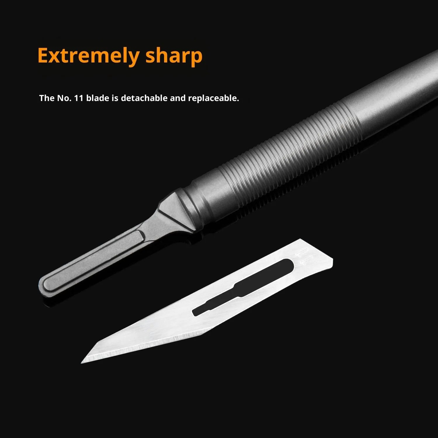 FK35 titanium alloy paper cutter with 22mm blade and 45 degree tip on a cutting mat